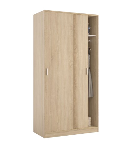 Schwebetürenschrank >MAX< in Kanada-Eiche - 100x200x50 (BxHxT)