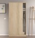 Schwebetürenschrank >MAX< in Kanada-Eiche - 100x200x50 (BxHxT)