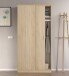 Schwebetürenschrank >MAX< in Kanada-Eiche - 100x200x50 (BxHxT)