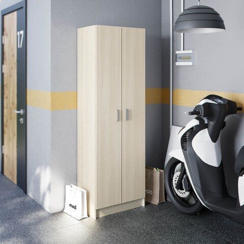 Mehrzweckschrank >Multipurpose< in Eiche - 58,5x180x37 (BxHxT)