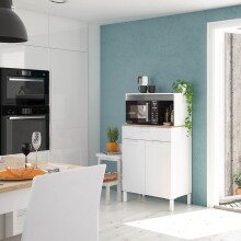 Mehrzweckschrank >KIRA< in Artik-Weiß/Kanada-Eiche - 72x126x40 (BxHxT)