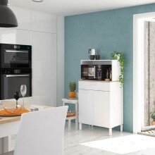 Mehrzweckschrank >KIRA< in Artik-Weiß/Kanada-Eiche - 72x126x40 (BxHxT)