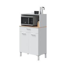 Mehrzweckschrank >KIRA< in Artik-Weiß/Kanada-Eiche - 72x126x40 (BxHxT)