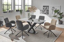 Esstisch >Ventura< in grau, Keramik - 180x75x90cm...