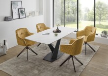 Esstisch >Ventura< in weiß, Keramik - 180x75x90cm (BxHxT)