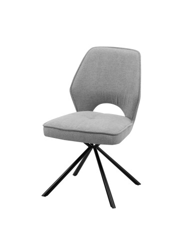 Esszimmerstuhl >Nadja< (2er Set) in grau, Stoffbezug - 48x89x60cm (BxHxT)