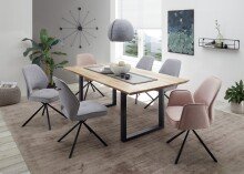 Esszimmerstuhl >Nadja< (2er Set) in grau, Stoffbezug - 48x89x60cm (BxHxT)