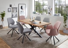 Esszimmerstuhl >Nadja< (2er Set) in light pink, Stoffbezug - 48x89x60cm (BxHxT)