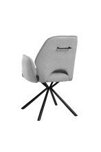 Armlehnstuhl >Nadja< (2er Set) in grau, Stoffbezug - 61x86x61cm (BxHxT)