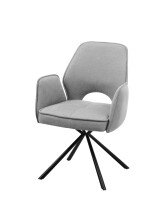 Armlehnstuhl >Nadja< (2er Set) in grau, Stoffbezug...