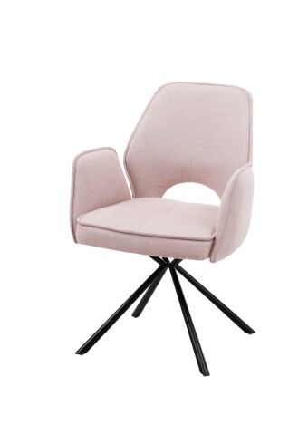 Armlehnstuhl >Nadja< (2er Set) in light pink, Stoffbezug - 61x86x61cm (BxHxT)