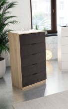 Kommode >Chests of 5 Drawers< in Kanadische-Eiche/Oxid - 60x110x40 (BxHxT)