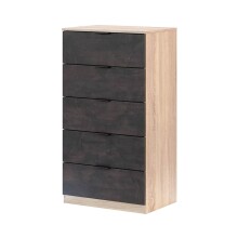 Kommode >Chests of 5 Drawers< in Kanadische-Eiche/Oxid - 60x110x40 (BxHxT)