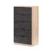 Kommode >Chests of 5 Drawers< in Kanadische-Eiche/Oxid - 60x110x40 (BxHxT)