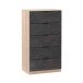 Kommode >Chests of 5 Drawers< in Kanadische-Eiche/Oxid - 60x110x40 (BxHxT)