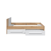 Kinderbett >NOA< in Nodi-Eiche/Artik-Weiß - 196x77x92 (BxHxT)