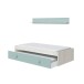 Kinderbett >SNUBA< in Alpen-Weiß/Aqua-Grün - 201x43x98 (BxHxT)