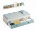 Kinderbett >SNUBA< in Alpen-Weiß/Aqua-Grün - 201x43x98 (BxHxT)