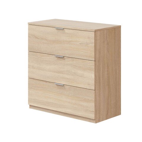 Kommode >Chests of 3 Drawers< in Kanadische-Eiche - 77x80x38 (BxHxT)