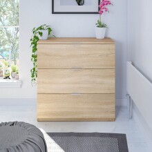 Kommode >Chests of 3 Drawers< in Kanadische-Eiche - 77x80x38 (BxHxT)