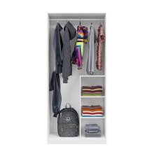 Kleiderschrank >SNUBA< in Alpen-Weiß/Aqua-Grün - 90x200x52 (BxHxT)