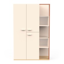 Drehtürenschrank >CAMILLIA< in Beige - 119,7x186,9x51,5cm (BxHxT)