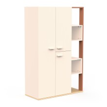 Drehtürenschrank >CAMILLIA< in Beige - 119,7x186,9x51,5cm (BxHxT)