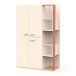 Drehtürenschrank >CAMILLIA< in Beige - 119,7x186,9x51,5cm (BxHxT)