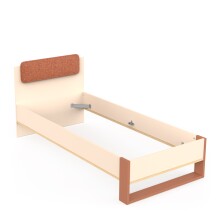 Einzelbett >CAMILLIA< in Beige - 203,7x89x96,5cm...