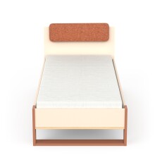 Einzelbett >CAMILLIA< in Beige - 203,7x89x96,5cm (BxHxT)