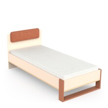 Einzelbett >CAMILLIA< in Beige - 203,7x89x96,5cm (BxHxT)