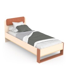 Einzelbett >CAMILLIA< in Beige - 203,7x89x96,5cm (BxHxT)