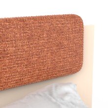 Einzelbett >CAMILLIA< in Beige - 203,7x89x96,5cm (BxHxT)