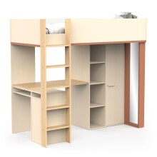 Etagenbett >CAMILLIA< in Beige - 203,8x183x104,1cm...
