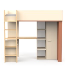 Etagenbett >CAMILLIA< in Beige - 203,8x183x104,1cm (BxHxT)
