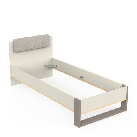 Einzelbett >CAMILLIA< in grau - 203,7x89x96,5cm (BxHxT)