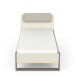 Einzelbett >CAMILLIA< in grau - 203,7x89x96,5cm (BxHxT)