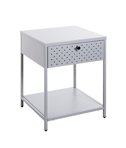 Beistelltisch >52147< in grau, Metall - 40x53x40cm (BxHxT)