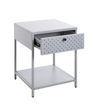 Beistelltisch >52147< in grau, Metall - 40x53x40cm (BxHxT)