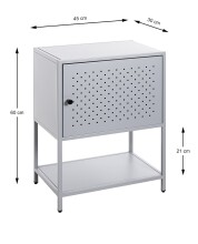 Beistelltisch >52148< in grau, Metall - 45x60x30cm (BxHxT)