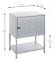 Beistelltisch >52148< in grau, Metall - 45x60x30cm (BxHxT)