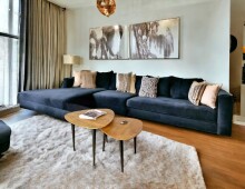 Couchtisch >52941< in akazie, schwarz, Massivholz, Metall - 55x46x55 (BxHxT)