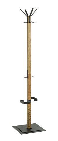Garderobenständer >54325< in eiche, schwarz - 40x180x40 (BxHxT)
