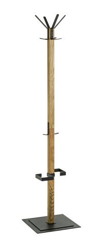 Garderobenständer >54325< in eiche, schwarz - 40x180x40 (BxHxT)