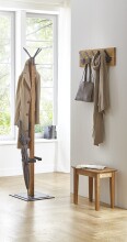 Garderobenständer >54325< in eiche, schwarz - 40x180x40 (BxHxT)