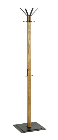 Garderobenständer >54326< in eiche, schwarz - 40x180x40 (BxHxT)