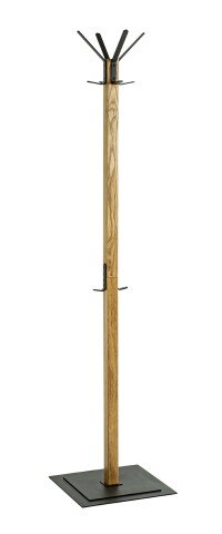 Garderobenständer >54326< in eiche, schwarz - 40x180x40 (BxHxT)