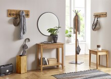 Garderobenständer >54326< in eiche, schwarz - 40x180x40 (BxHxT)