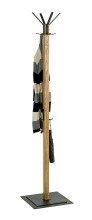 Garderobenständer >54326< in eiche, schwarz - 40x180x40 (BxHxT)