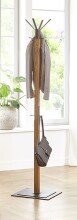 Garderobenständer >54326< in eiche, schwarz - 40x180x40 (BxHxT)